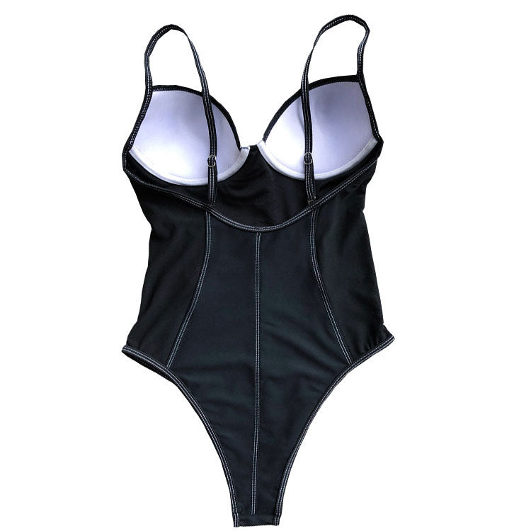 Sexy Mesh Backless One Piece Swimwear