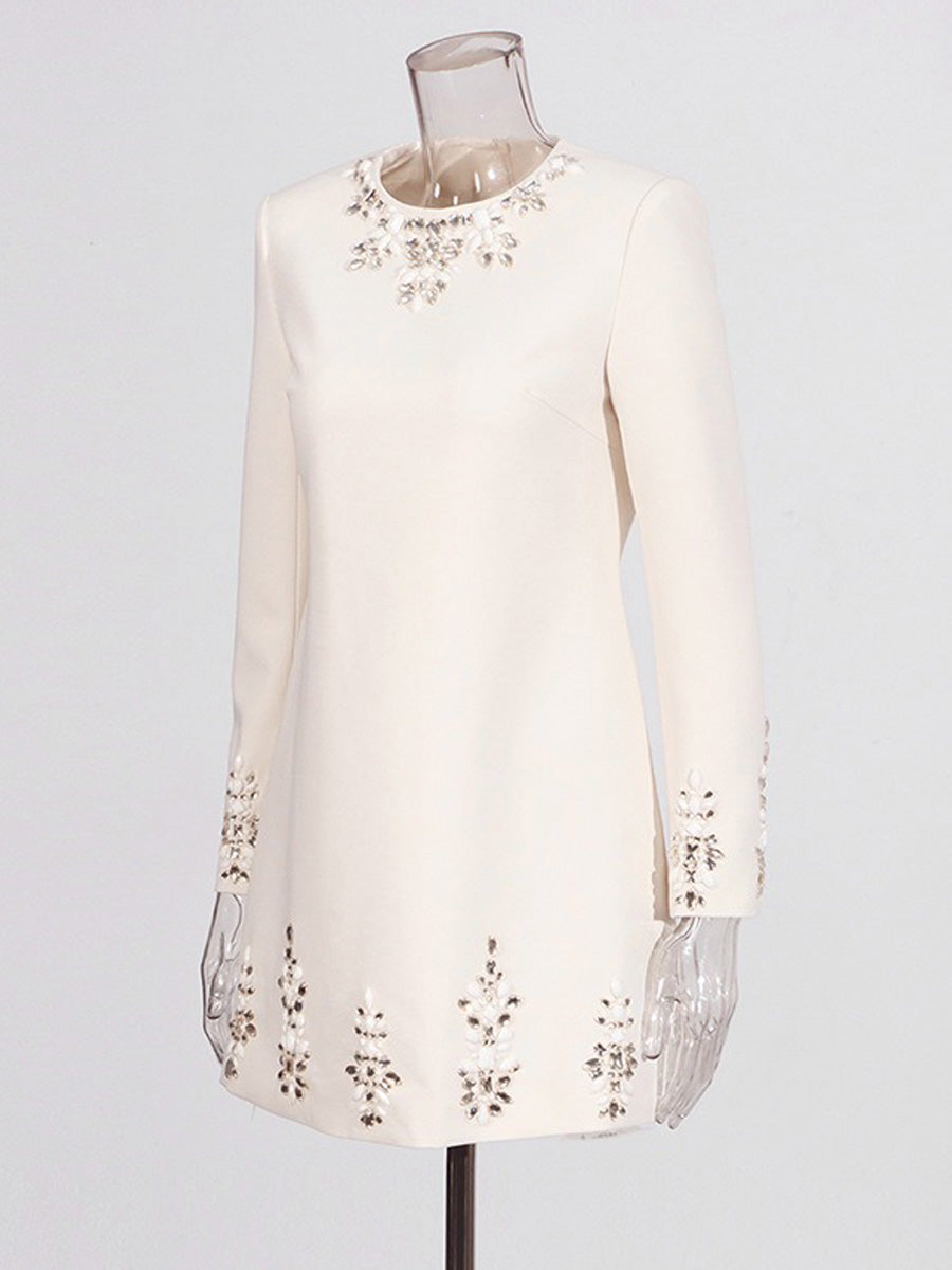 Roselyn Vintage-Style Long-Sleeved A-Line Mini Dress