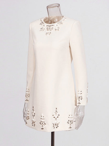 Roselyn Vintage-Style Long-Sleeved A-Line Mini Dress