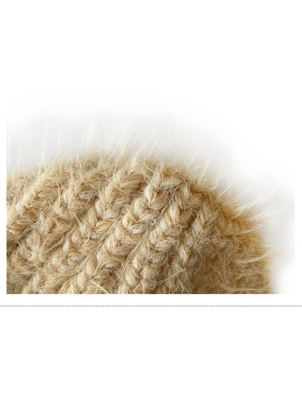 Haila - Winter Color Block Knitted Beanie with Tassel Braids