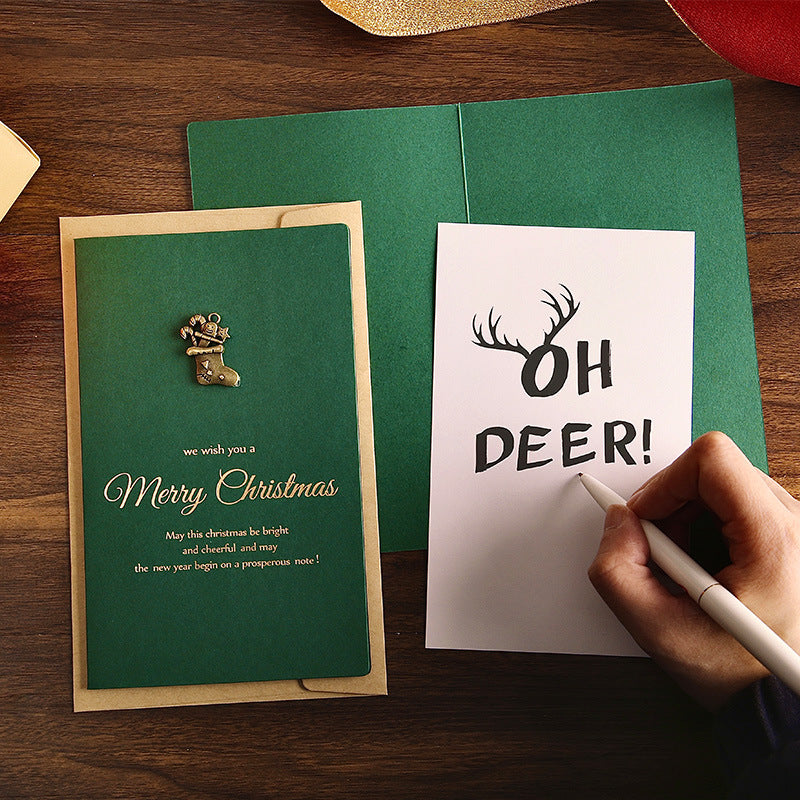 Gold Foil Merry Christmas Card With Envelope