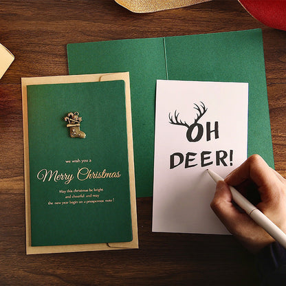 Gold Foil Merry Christmas Card With Envelope