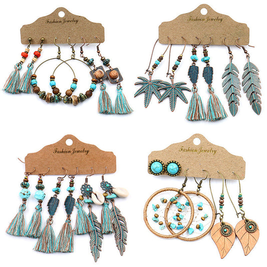 Bohemian Tassel Earrings Set â€?Alloy Fashion Jewelry