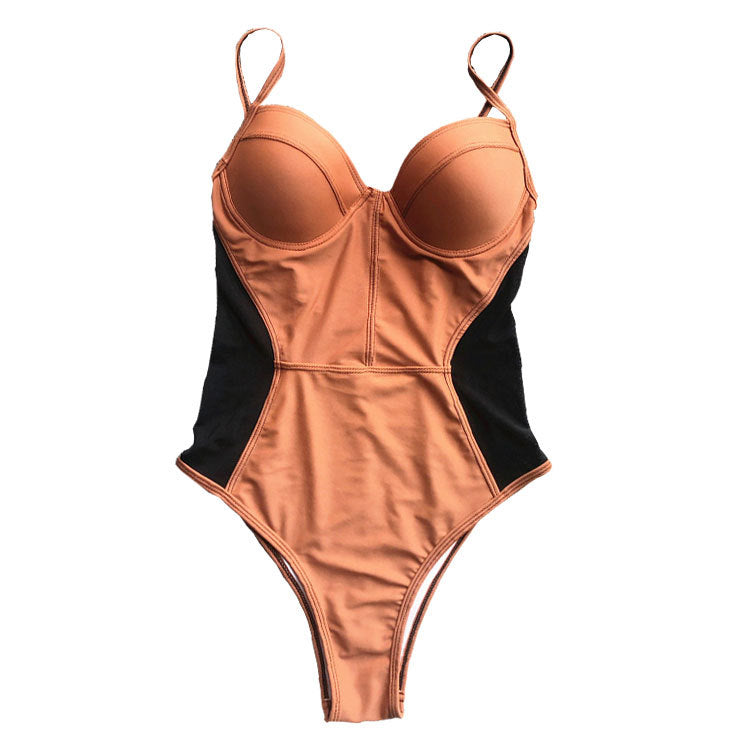 Sexy Mesh Backless One Piece Swimwear