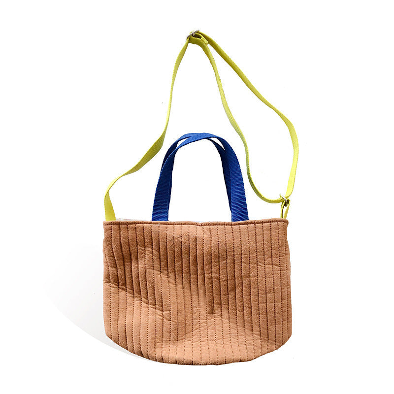 Canvas Bucket Bag Stylish Crossbody Purse