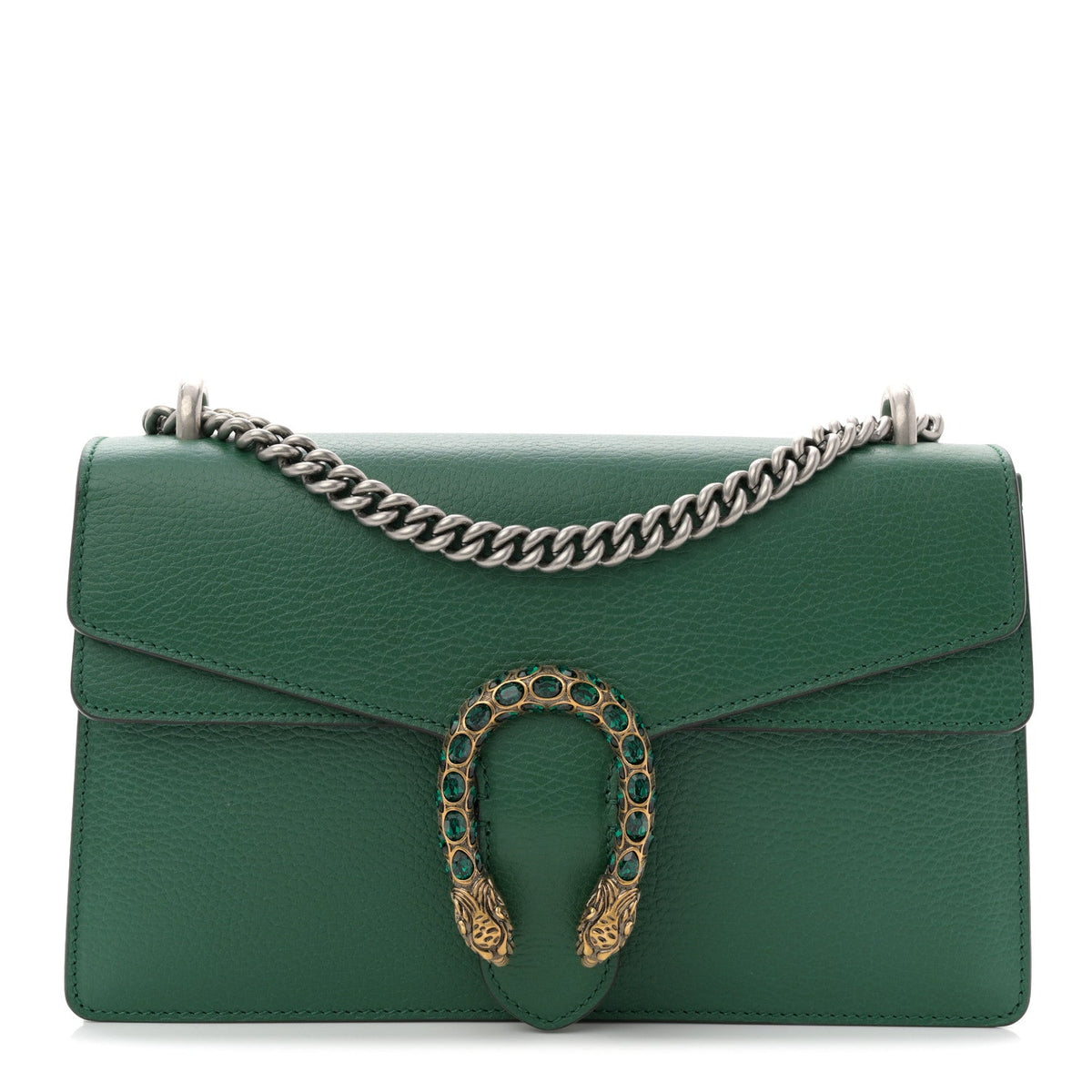 Pebbled Calfskin Small Dionysus Shoulder Bag Emerald