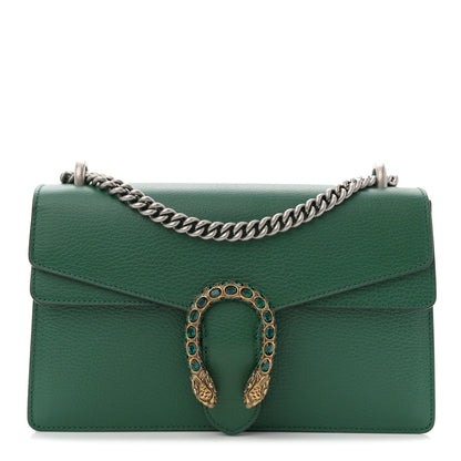 Pebbled Calfskin Small Dionysus Shoulder Bag Emerald