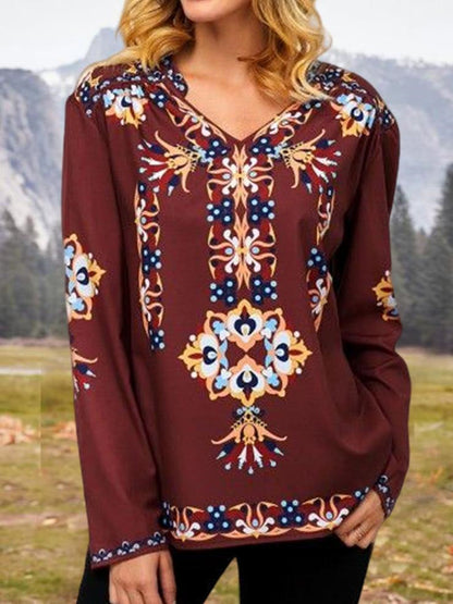 Spring Loose Print Long Sleeve T-Shirt
