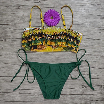 New Split Bikini Fashion Flash Print Swimsuit
