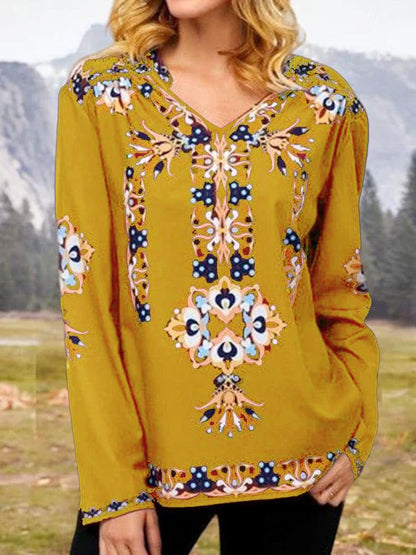Spring Loose Print Long Sleeve T-Shirt