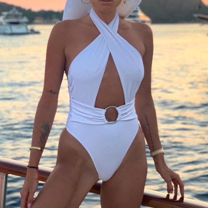 Women'S New Solid One-Piece Sexy Swimsuit