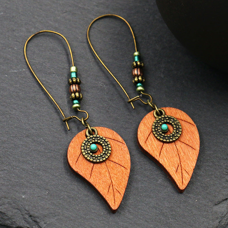 Handmade Geometric Hoop Earrings Set Vintage Heart Accessories