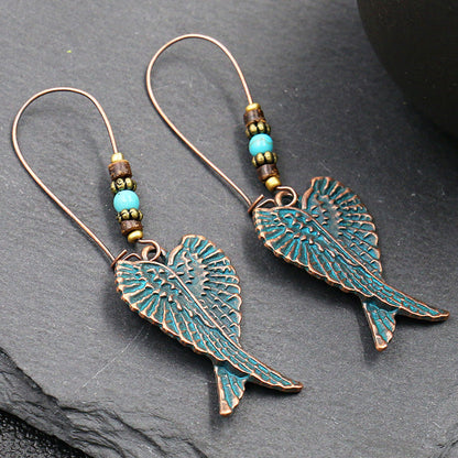 Handmade Geometric Hoop Earrings Set Vintage Heart Accessories
