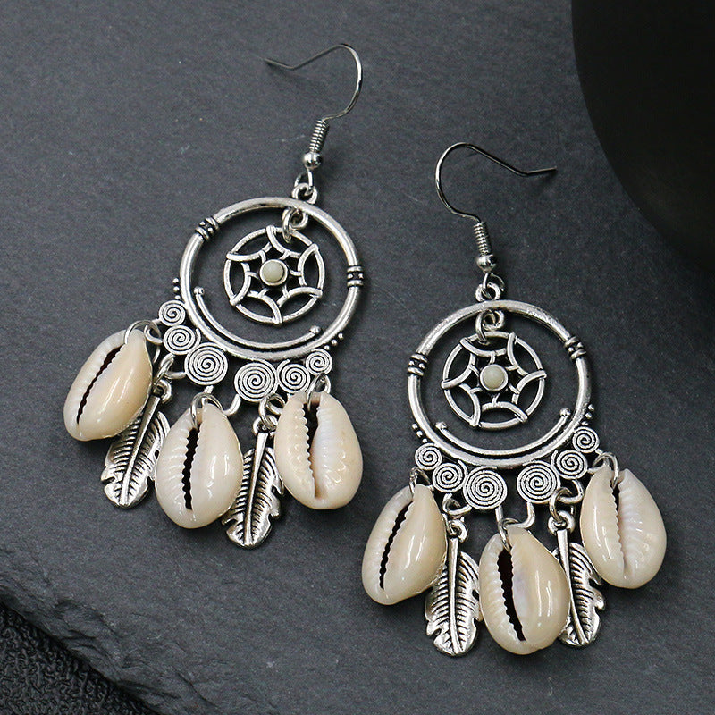 Handmade Geometric Hoop Earrings Set Vintage Heart Accessories