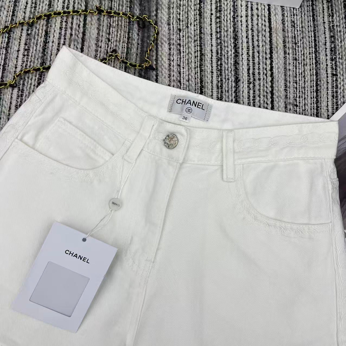 CC Denim Short Pants White Jeans 349028