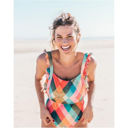 New Sexy One-Piece Plaid Striped Swimsuit