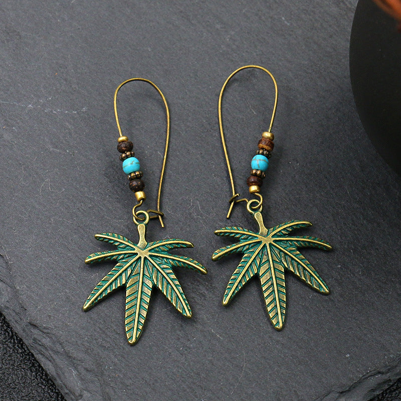 Retro Geometric Earrings with Colorful Rhinestones