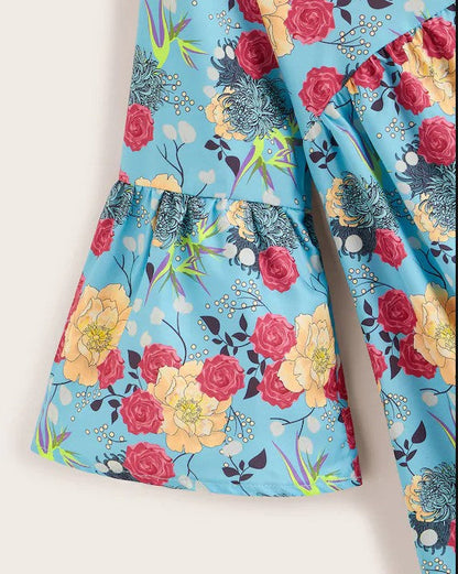Women'S Floral V-Neck Top
