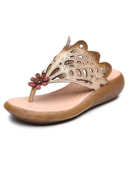 Summer Beach Literature Genuine Leather Slipper