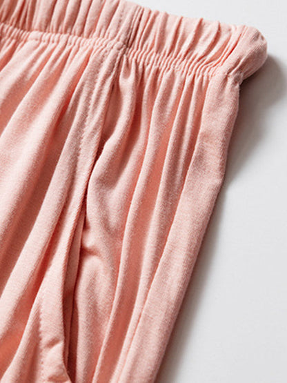Striped Short Sleeve&Cropped Pants Pajamas Sets