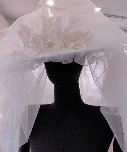 French Style Organza Hat Handmade Twisted Flower Accessory