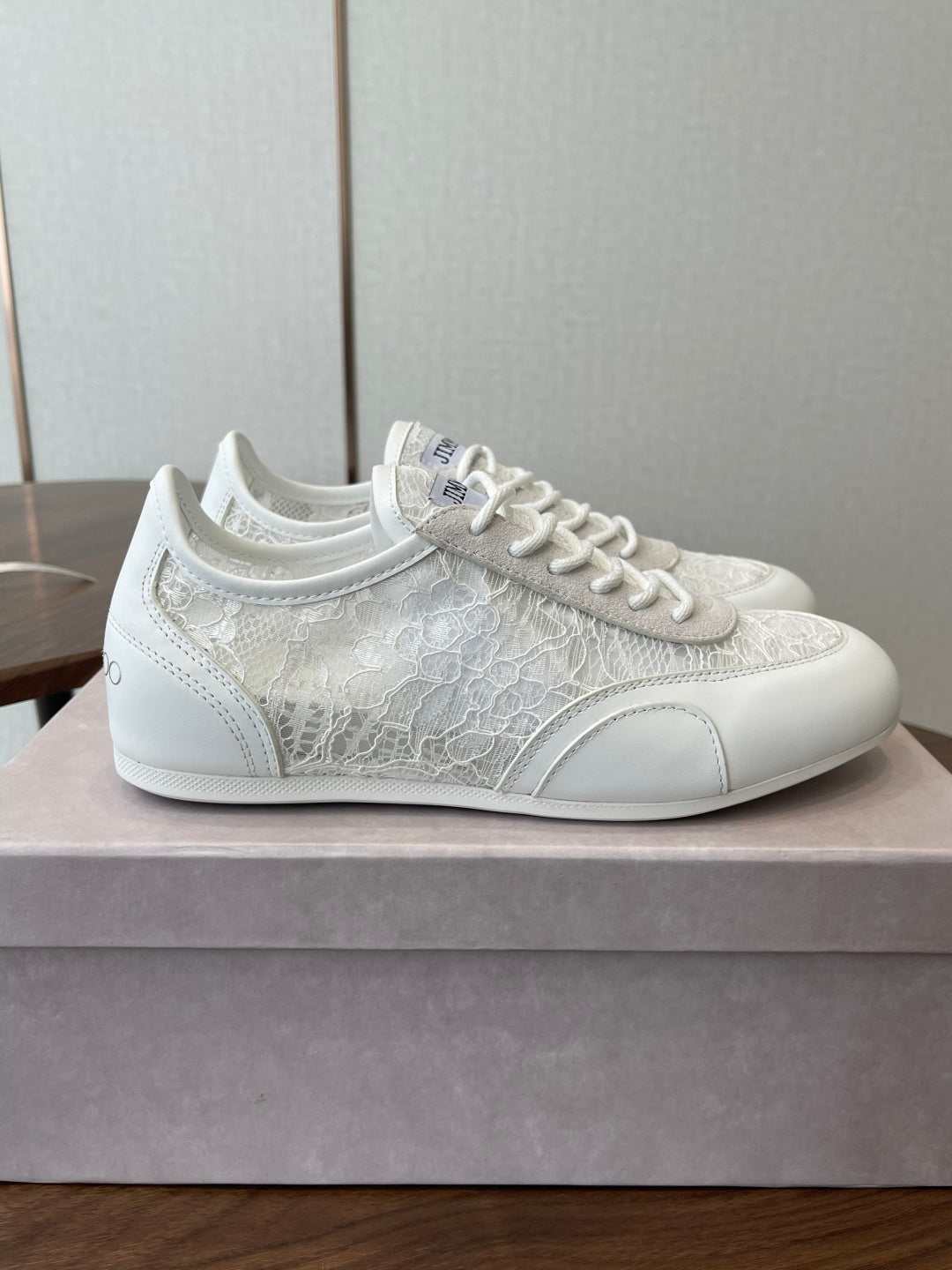 Jimmy Choo Sunny F Sneaker White Lace Leather
