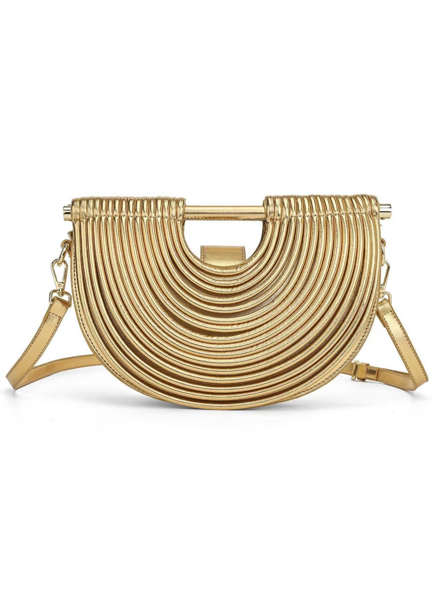 Raquel Semicircular Woven Bamboo Bag