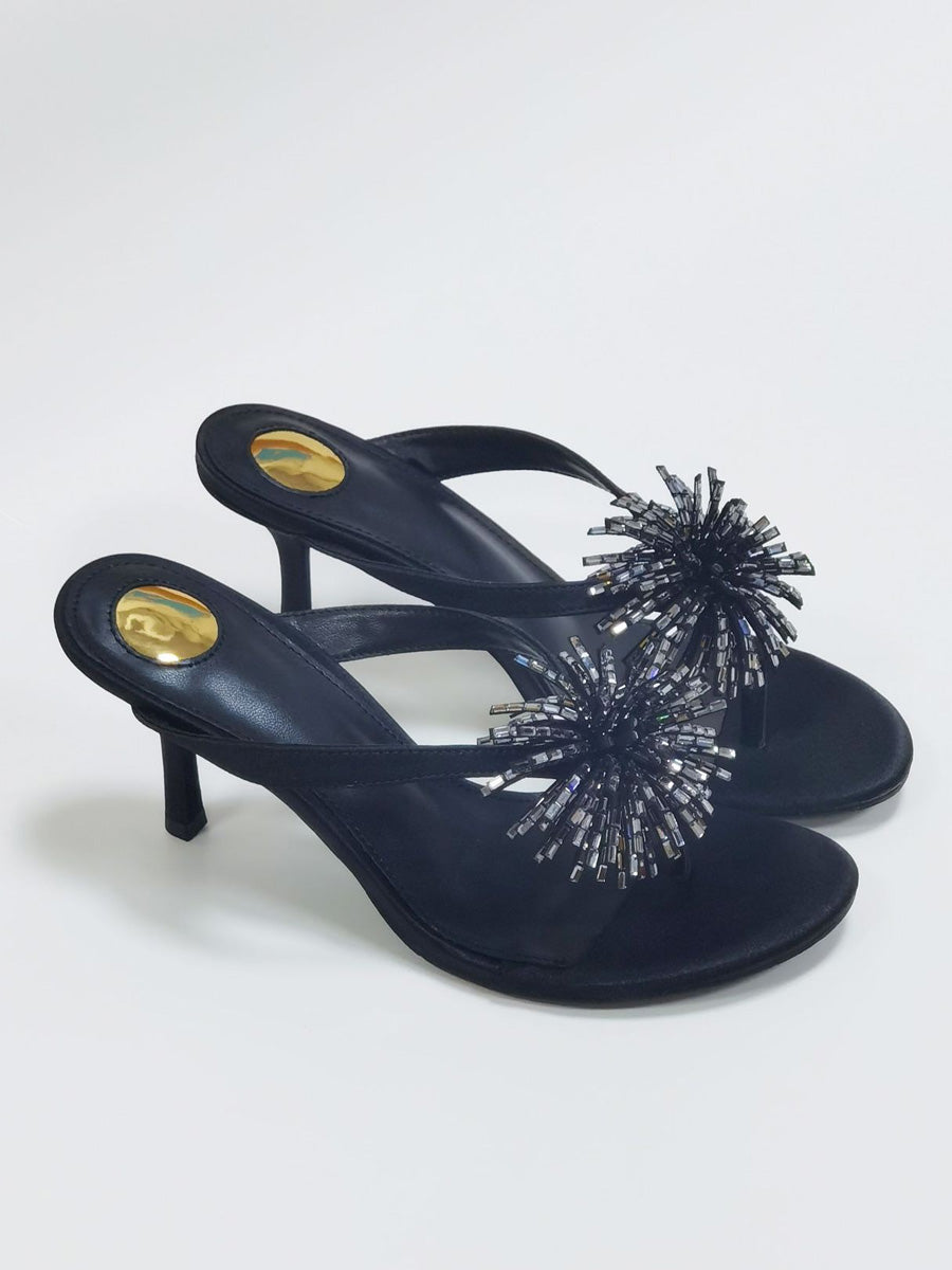Katherine Rhinestone Floral Crystal Stiletto Sandals