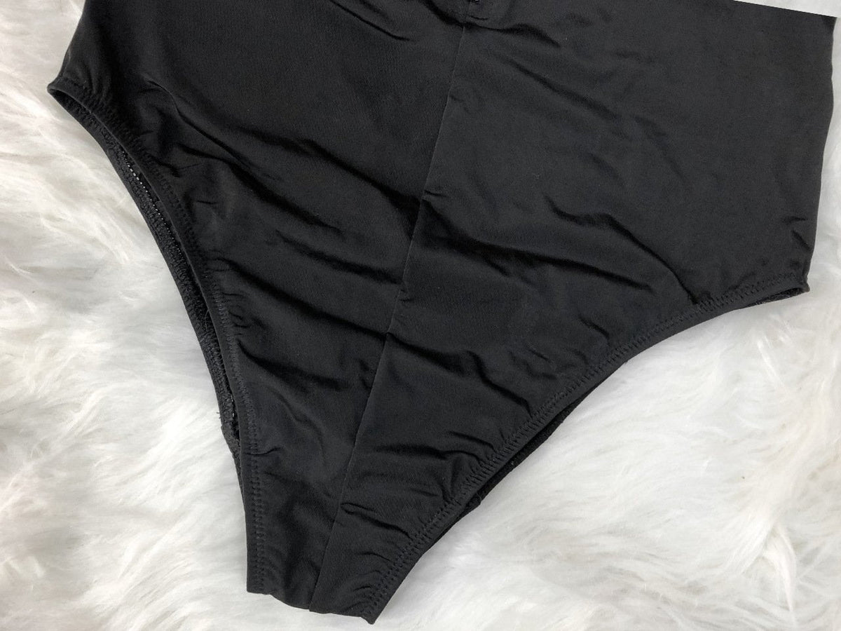 Black Sports Long Sleeve Surfing Triangle One-Piece Swimsuit Zipper Sexy Slim Conservative Swimsuit