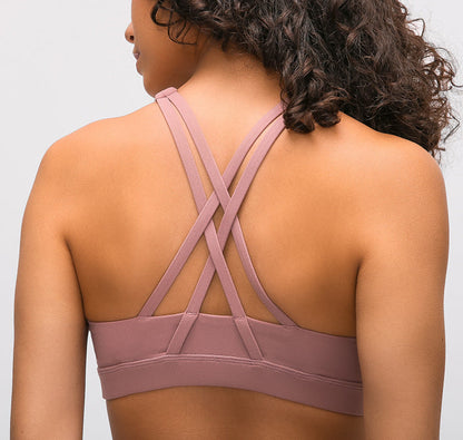 In Spring The New Sports Bra Women'S Cross-Beautiful Back Gathers And Runs Yoga Fitness Bra