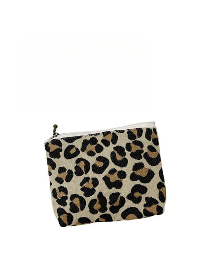 Cosbai - Small Coin Purse with Leopard &amp; Floral Prints