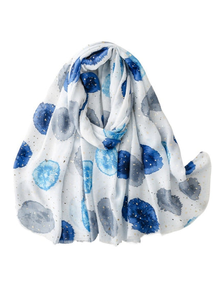 Scarvii - Dreamy Circle Print Long Scarf - Thin &amp; Flowy