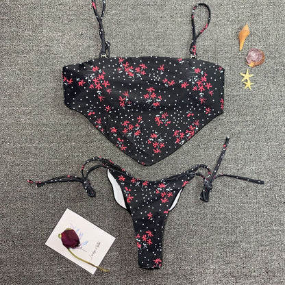 New Printed Bikini Sexy Lady Multicolor Split Swimwear