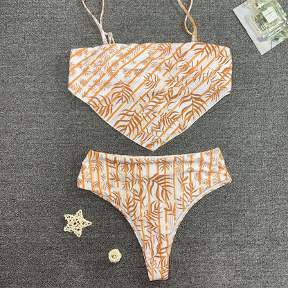 New Printed Bikini Sexy Lady Multicolor Split Swimwear