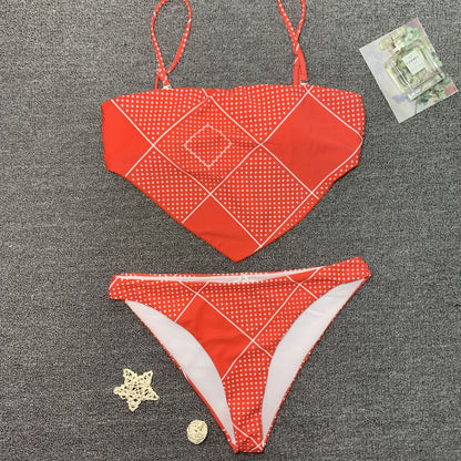 New Printed Bikini Sexy Lady Multicolor Split Swimwear