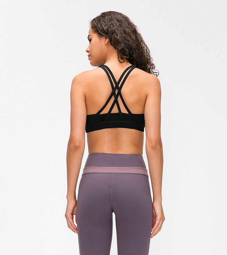 In Spring The New Sports Bra Women'S Cross-Beautiful Back Gathers And Runs Yoga Fitness Bra