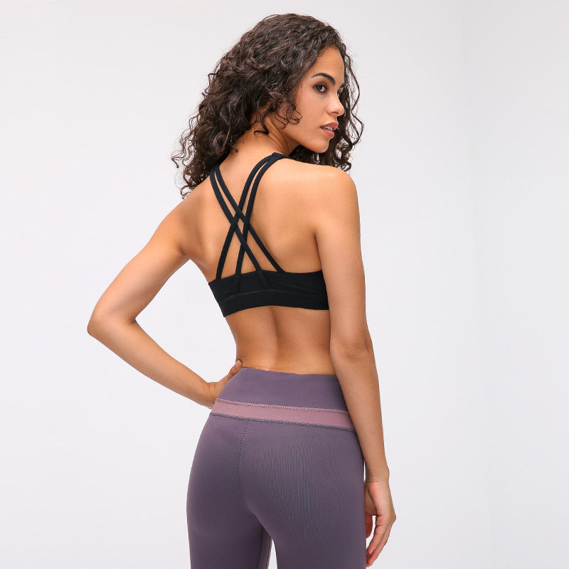 In Spring The New Sports Bra Women'S Cross-Beautiful Back Gathers And Runs Yoga Fitness Bra