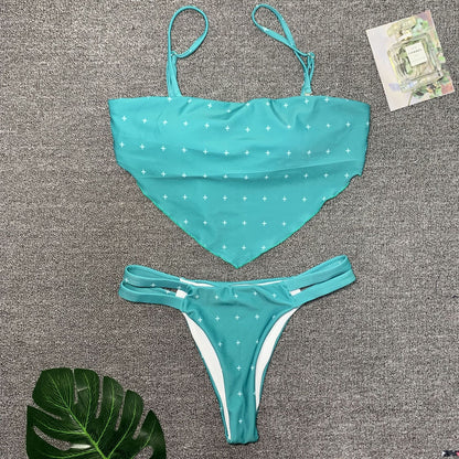 New Printed Bikini Sexy Lady Multicolor Split Swimwear