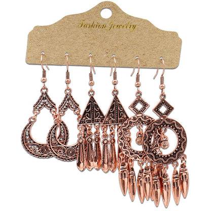 Fashionable Metal Baroque Earrings Retro U-Shaped Design