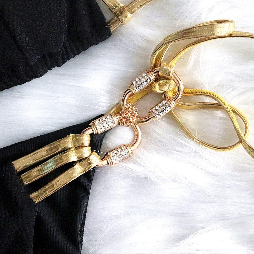 New Golden Strapless Sexy Backless Bikini