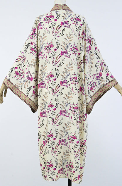 Bohemian Beach Vacation Print Sunscreen Cardigan With Shawl