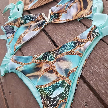 New Sexy Holiday Style Ethnic Print Bikini