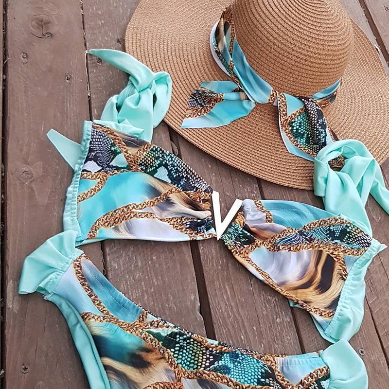New Sexy Holiday Style Ethnic Print Bikini