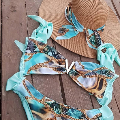 New Sexy Holiday Style Ethnic Print Bikini