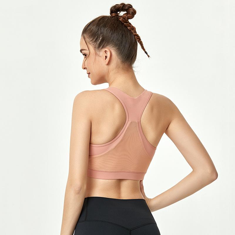 Beauty Back Sports Underwear Women'S Fitness Running Yoga Vest With Breast Pad Shock Proof Gathered Training Bra
