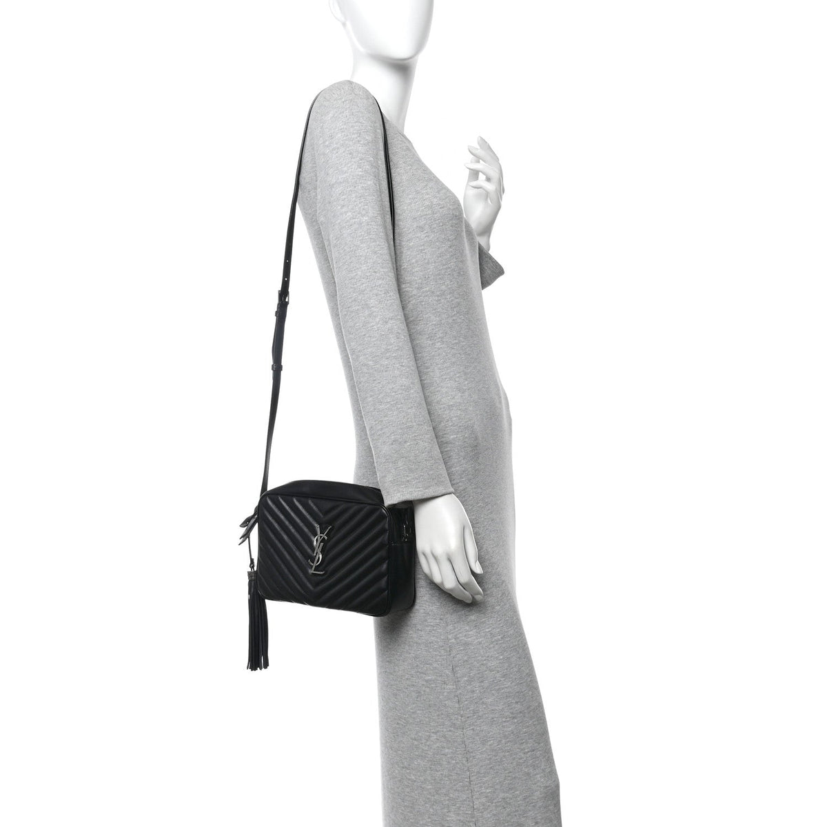 Calfskin Matelasse Monogram Lou Camera Bag Black