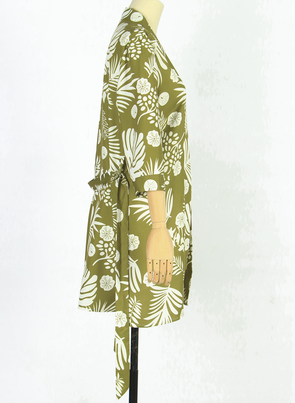 Spring And Summer New Boho Tropical Rainforest Leaf Print Loose Tie Nine Points Sleeve Thin Section Blouse