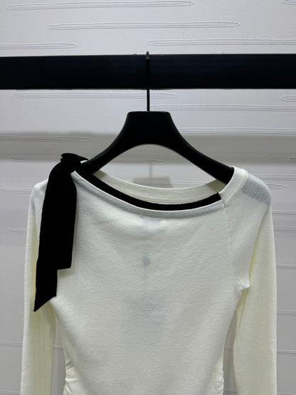 CHANEL RIBBON KNIT LONG SLEEVE SWEATER STYLE 288