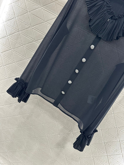 CHANEL LACE RUFFLED SHIRT STYLE 285