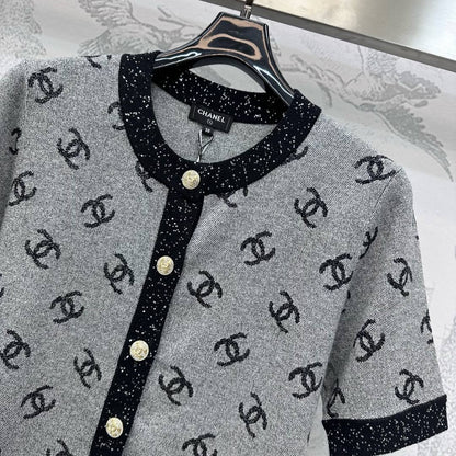 CHANEL KNIT SEQUIN SHORT SLEEVE CARDIGAN STYLE 276